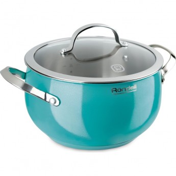 Кастрюля с крышкой RONDELL TURQUOISE 20 см, 3,8 л