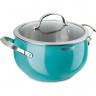 Кастрюля с крышкой RONDELL TURQUOISE 22 см, 5,8 л RDS-719